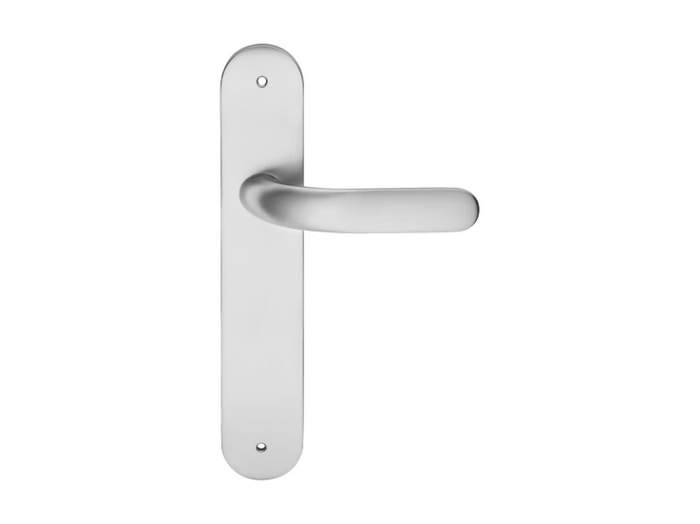 POINT - Brass door handle on back plate _ LINEA CALI'